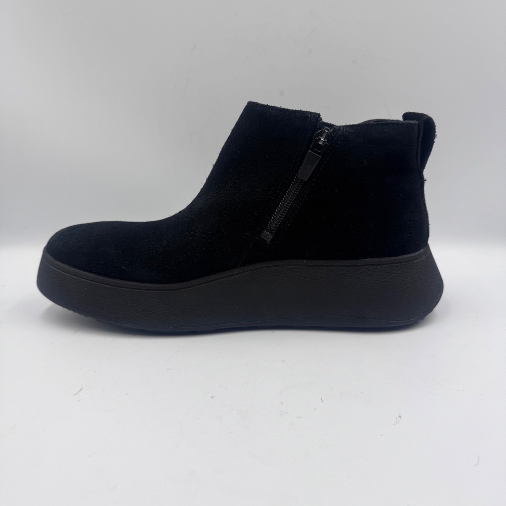 FitFlop F-Mode Black Suede Flatform Zip Ankle Boots GM3-090 Womens 8